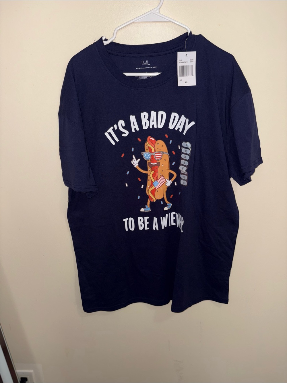 IML Navy Graphic Skirt - 'It's a Bad Day to Be a Wiener'